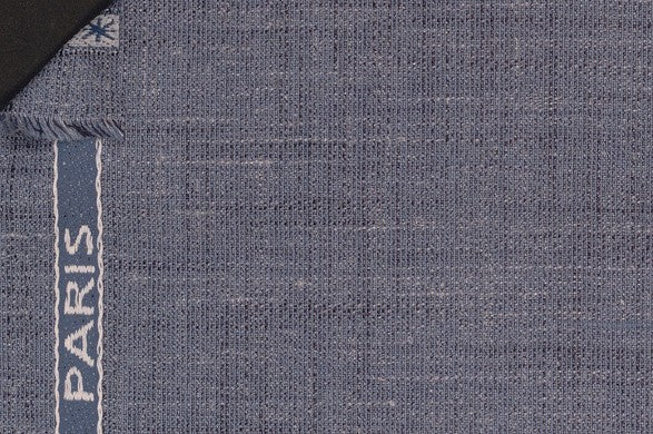 Dormeuil Fabric Blue Plain 35% Wool 23% Bamboo 22% Silk 20% Linen (Ref-881158)