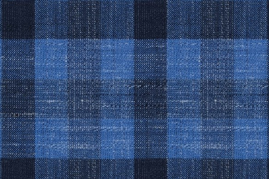 Dormeuil Fabric Blue Check 35% Wool 23% Bamboo 22% Silk 20% Linen (Ref-881505)