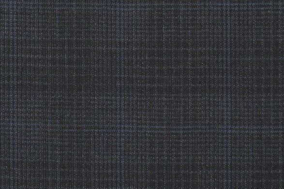 Dormeuil Fabric Navy Check 35% Wool 23% Bamboo 22% Silk 20% Linen (Ref-881508)