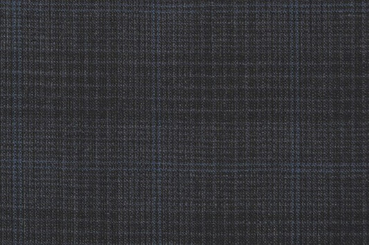 Dormeuil Fabric Navy Check 35% Wool 23% Bamboo 22% Silk 20% Linen (Ref-881508)