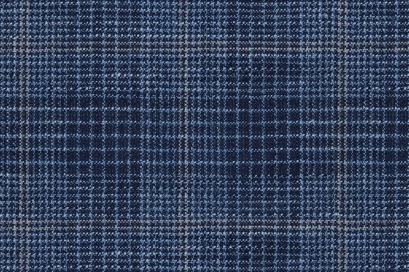 Dormeuil Fabric Blue Check 35% Wool 23% Bamboo 22% Silk 20% Linen (Ref-881509)