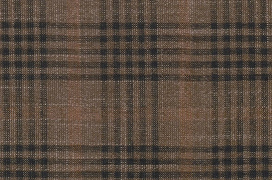 Dormeuil Fabric Brown Check 35% Wool 23% Bamboo 22% Silk 20% Linen (Ref-881521)