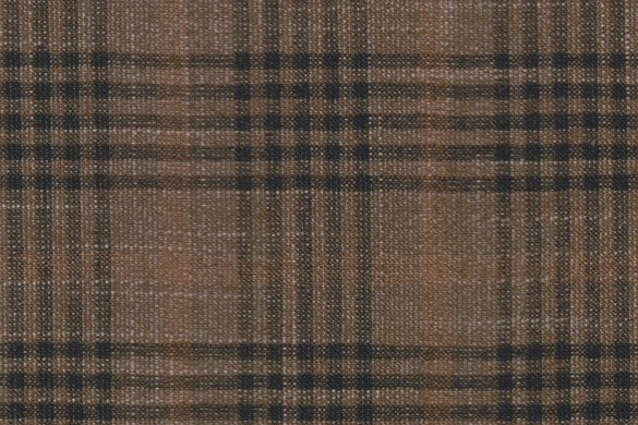 Dormeuil Fabric Brown Check 35% Wool 23% Bamboo 22% Silk 20% Linen (Ref-881521)