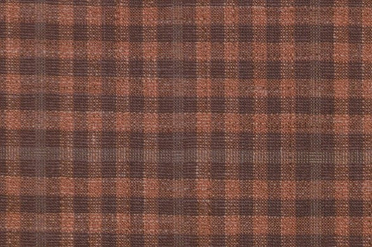 Dormeuil Fabric Orange Check 35% Wool 23% Bamboo 22% Silk 20% Linen (Ref-881525)