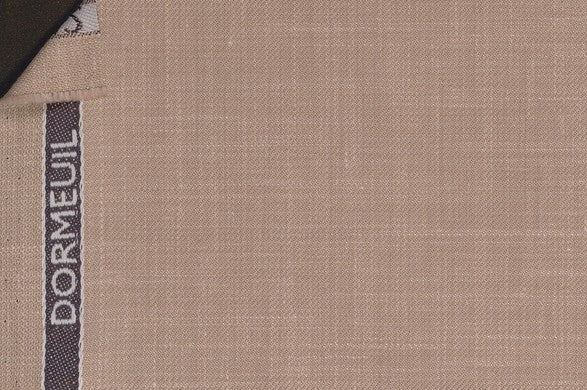 Dormeuil Fabric Beige Plain 83% Wool 17% Linen (Ref-882114)