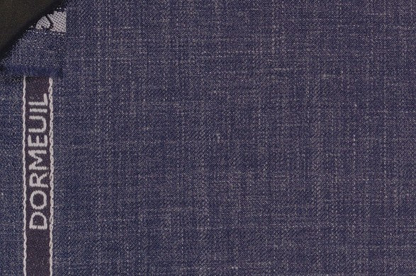 Dormeuil Fabric Navy Plain 83% Wool 17% Linen (Ref-882127)
