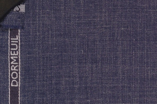 Dormeuil Fabric Navy Plain 83% Wool 17% Linen (Ref-882127)