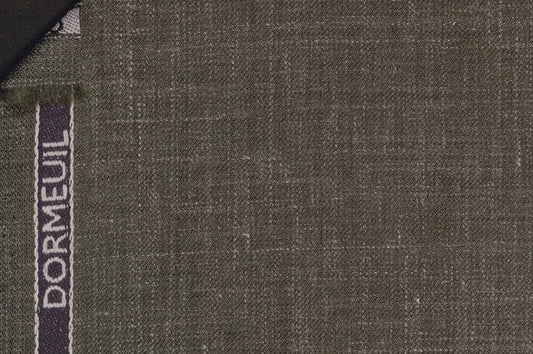 Dormeuil Fabric Green Plain 83% Wool 17% Linen (Ref-882129)