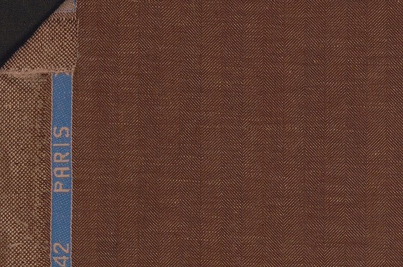 Dormeuil Fabric Brown Herringbone 60% Wool 40% Linen (Ref-882203)