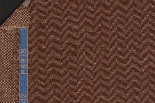 Dormeuil Fabric Brown Herringbone 60% Wool 40% Linen (Ref-882203)