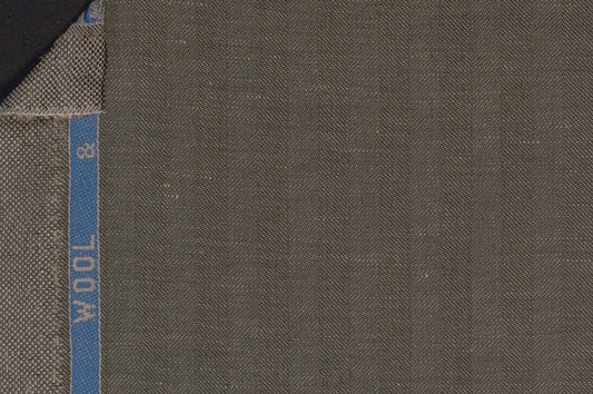 Dormeuil Fabric Green Herringbone 60% Wool 40% Linen (Ref-882206)