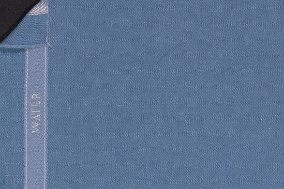 Dormeuil Fabric Blue Plain 59% Linen 41% Silk (Ref-896107)