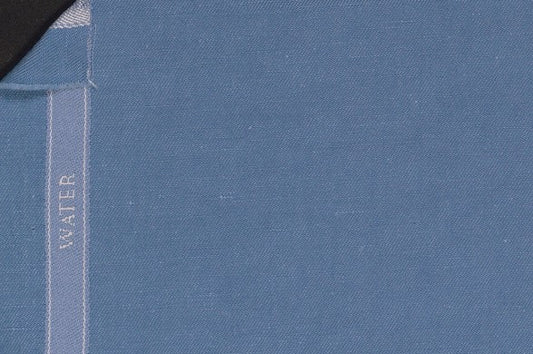 Dormeuil Fabric Blue Plain 59% Linen 41% Silk (Ref-896107)