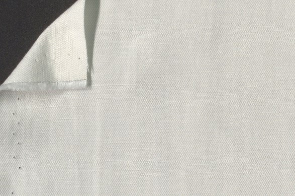 Dormeuil Fabric White Plain 59% Linen 41% Silk (Ref-896110)