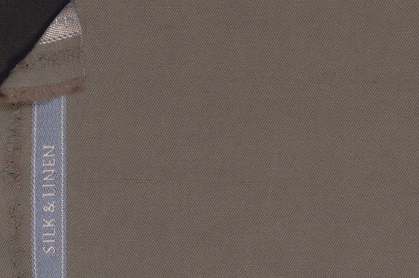 Dormeuil Fabric Green Plain 59% Linen 41% Silk (Ref-896111)