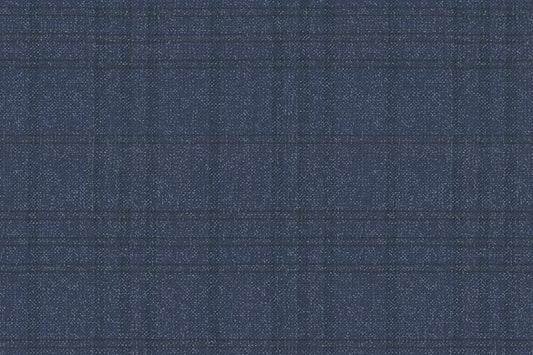 Dormeuil Fabric Blue Check 73% Wool 27% Silk (Ref-170083)