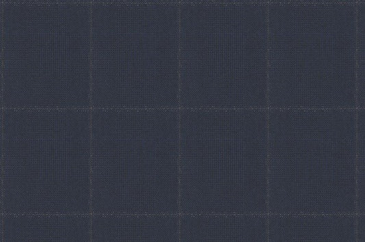 Dormeuil Fabric Navy Check 100% Wool (Ref-180551)