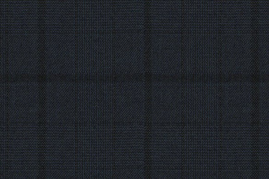Dormeuil Fabric Navy Check 100% Wool (Ref-313081)