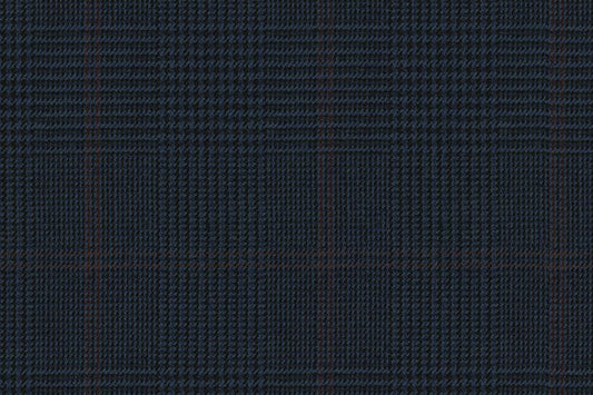 Dormeuil Fabric Navy Check 100% Wool (Ref-313084)