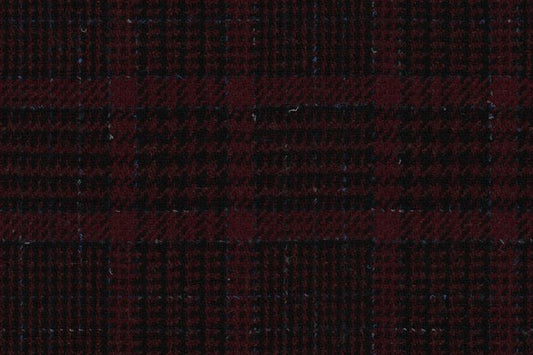 Dormeuil Fabric Burgundy Check 100% Wool (Ref-414007)