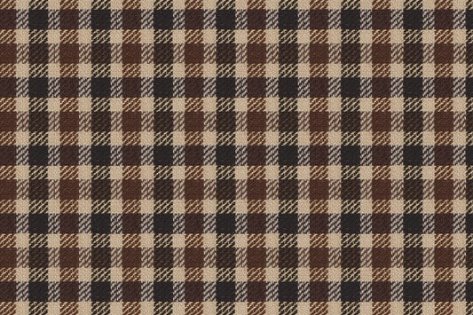 Dormeuil Fabric Brown Check 53% Wool 47% Linen (Ref-417655)