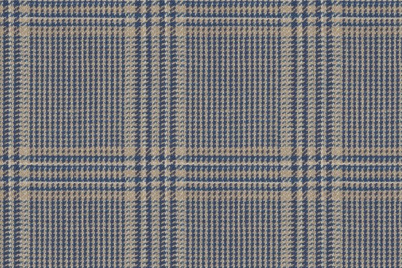 Dormeuil Fabric Blue Check 53% Wool 47% Linen (Ref-417658)