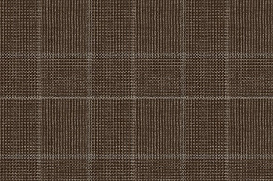 Dormeuil Fabric Brown Check 67% Wool 27% Silk 6% Linen (Ref-880073)