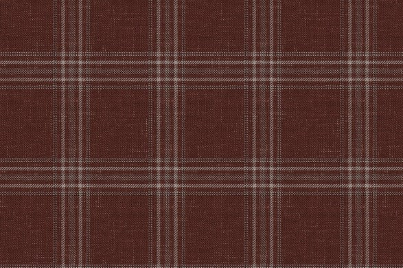 Dormeuil Fabric Burgundy Check 68% Wool 26% Silk 6% Linen (Ref-880084)