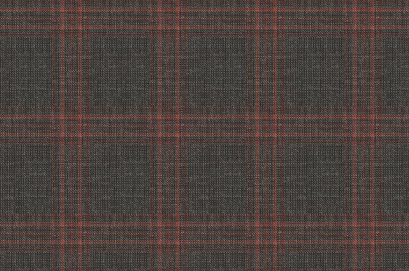 Dormeuil Fabric Grey Check 68% Wool 26% Silk 6% Linen (Ref-880085)
