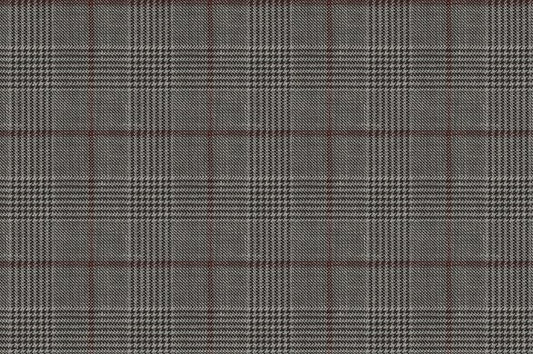Dormeuil Fabric Grey Check 68% Wool 26% Silk 6% Linen (Ref-880092)